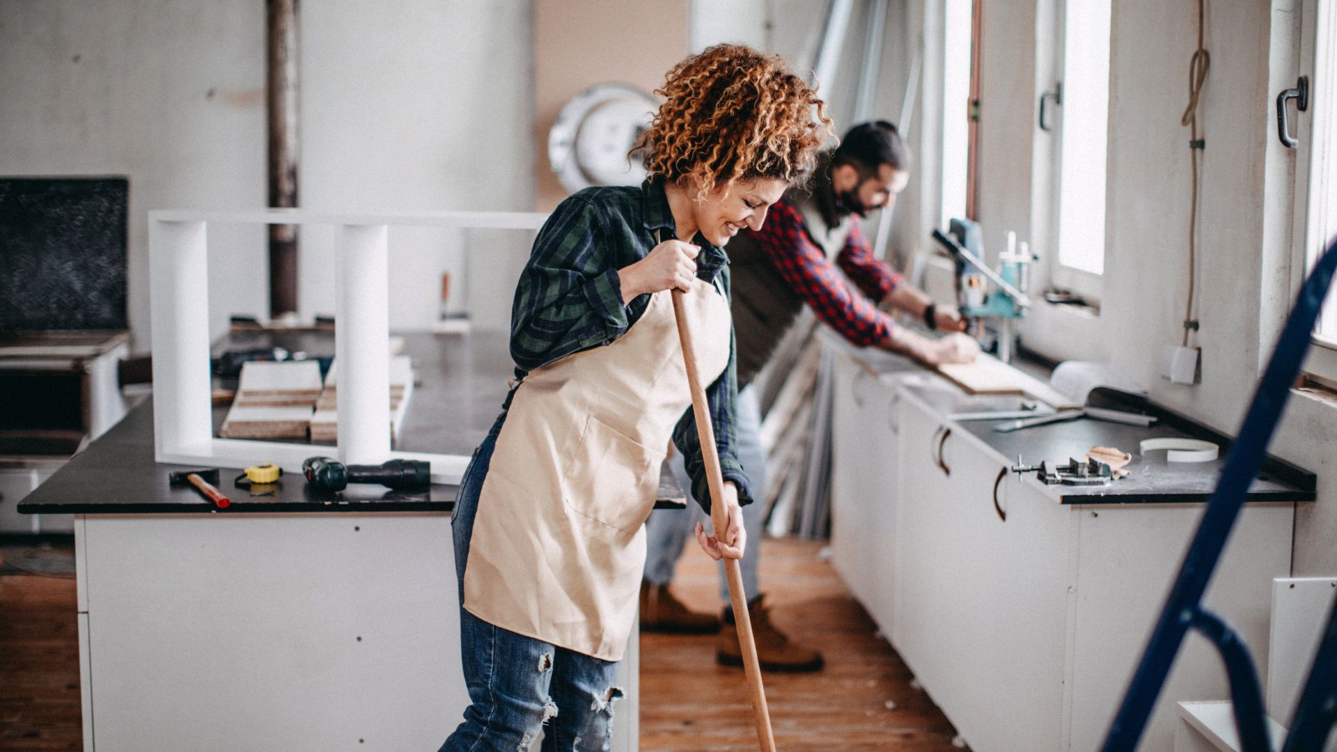 cleaning a post construction house
